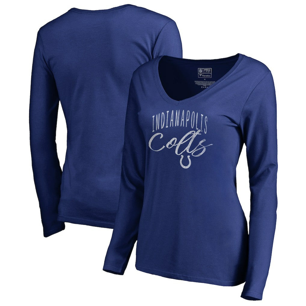 Indianapolis Colts Women's Graceful Long Sleeve V-Neck T-Shirt Royal