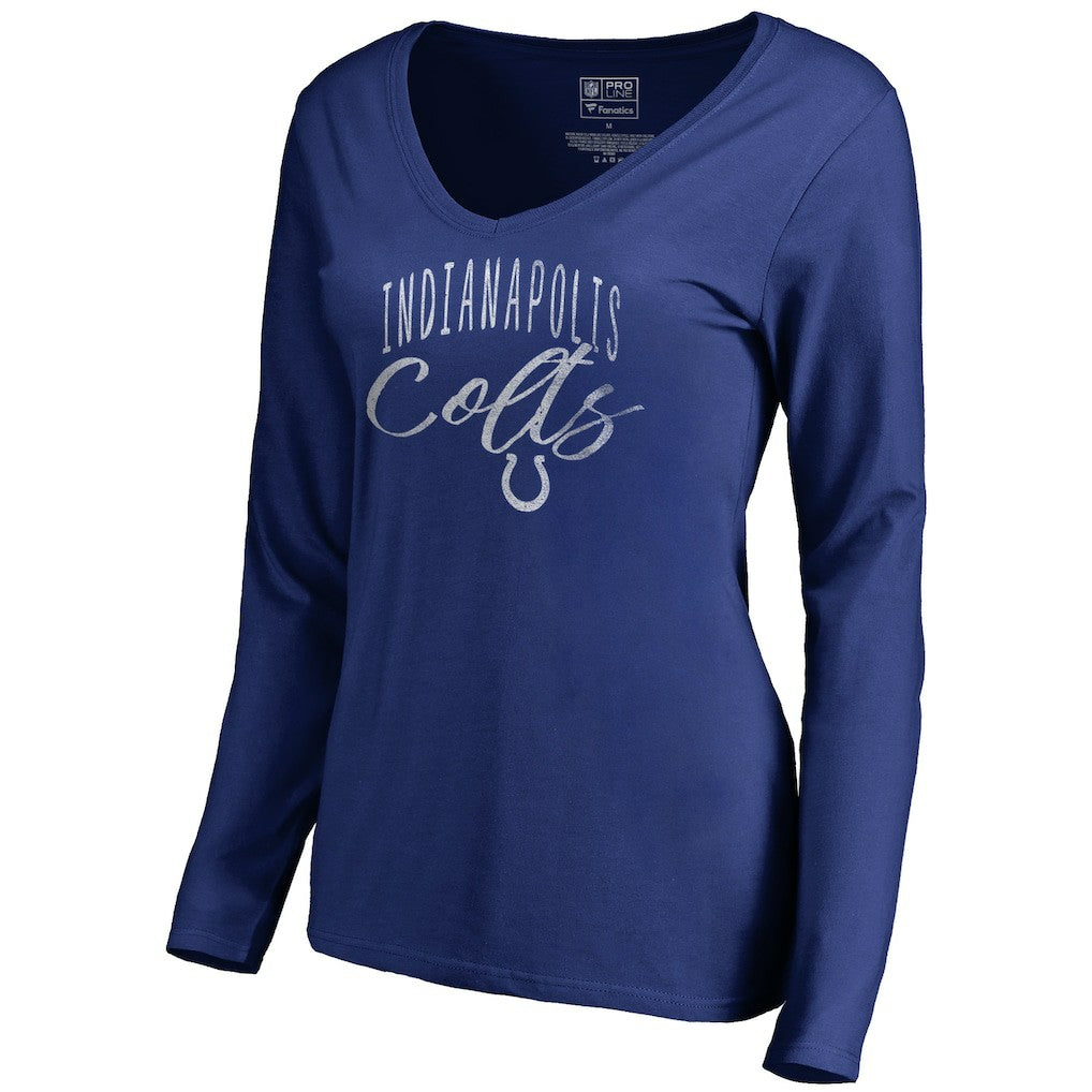 Indianapolis Colts Women's Graceful Long Sleeve V-Neck T-Shirt Royal