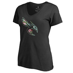 Charlotte Hornets Lovely V-Neck T-Shirt Black