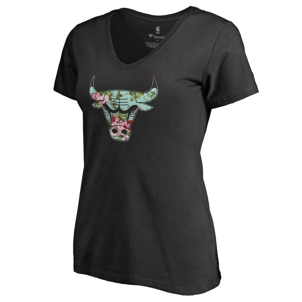 Chicago Bulls Lovely V-Neck T-Shirt Black