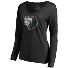Memphis Grizzlies Women's Lovely Long Sleeve V-Neck T-Shirt Black