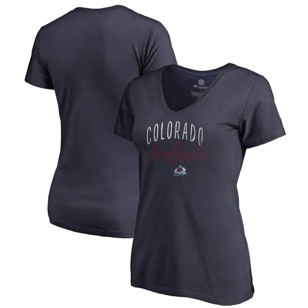 NHL Colorado Avalanche Women's Graceful V-Neck T-Shirt - Navy