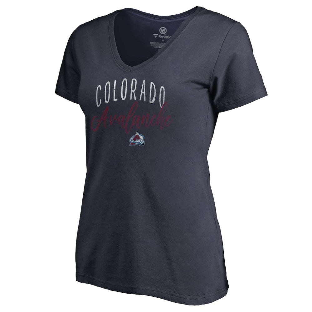 NHL Colorado Avalanche Women's Graceful V-Neck T-Shirt - Navy