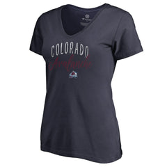 NHL Colorado Avalanche Women's Graceful V-Neck T-Shirt - Navy