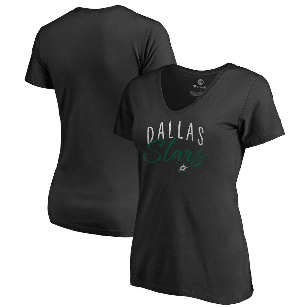 NHL Dallas Stars Women's Graceful V-Neck T-Shirt - Black