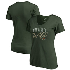 NHL Minnesota Wild Women's Graceful V-Neck T-Shirt - Green
