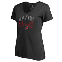 NHL New Jersey Devils Women's Graceful V-Neck T-Shirt - Black