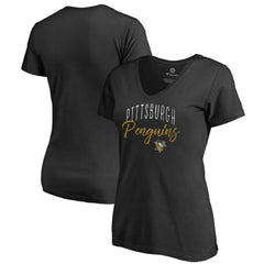 NHL Pittsburgh Penguins Women's Graceful V-Neck T-Shirt - Black