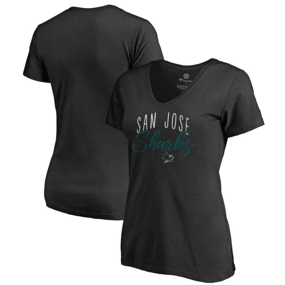 NHL San Jose Sharks Women's Graceful V-Neck T-Shirt - Black