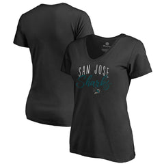 NHL San Jose Sharks Women's Graceful V-Neck T-Shirt - Black