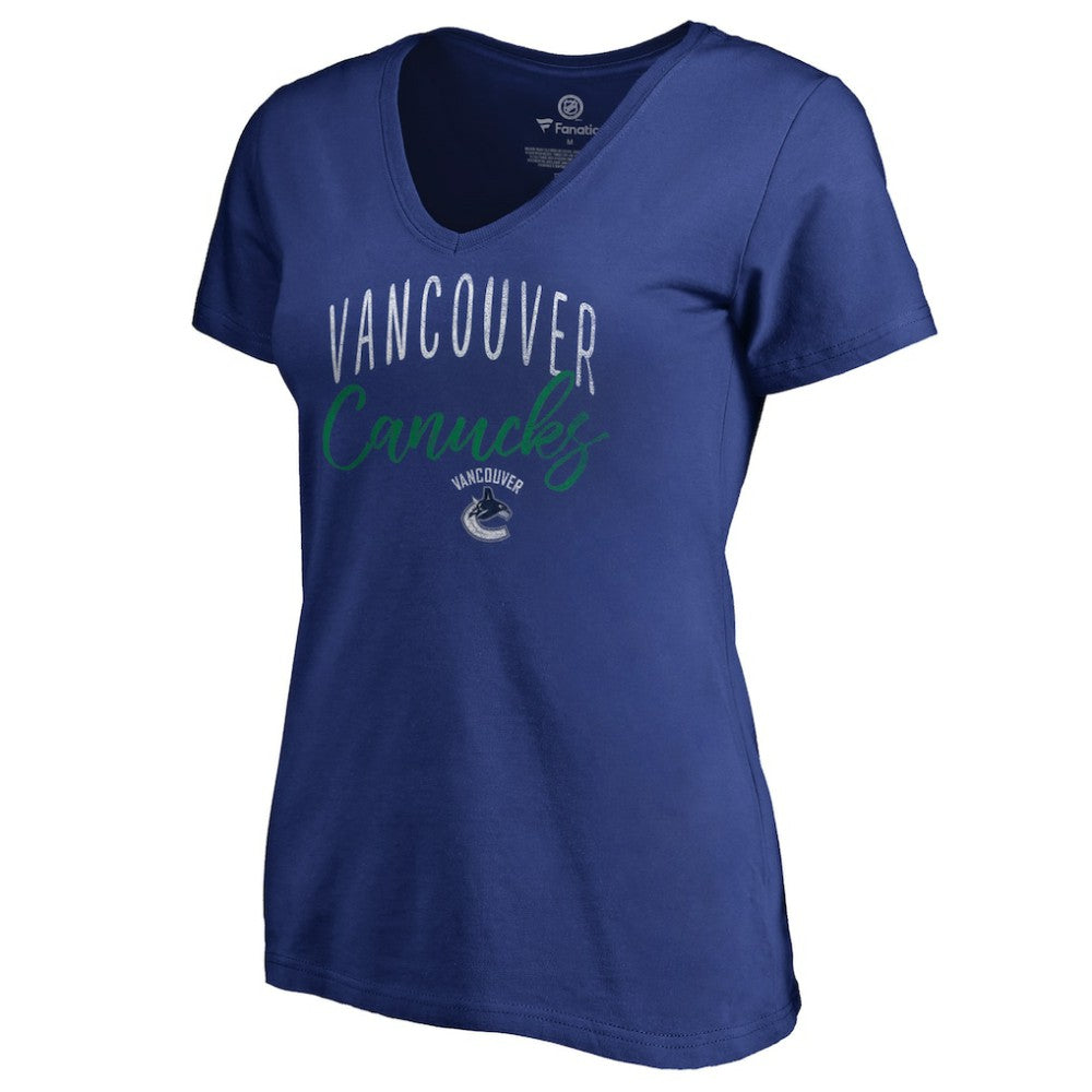 NHL Vancouver Canucks Women's Graceful V-Neck T-Shirt - Blue