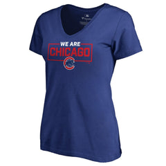Chicago Cubs Women's We Are Icon V-Neck T-Shirt - Royal T-shirts