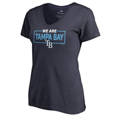 Tampa Bay Rays Women's We Are Icon V-Neck T-Shirt - Navy T-shirts