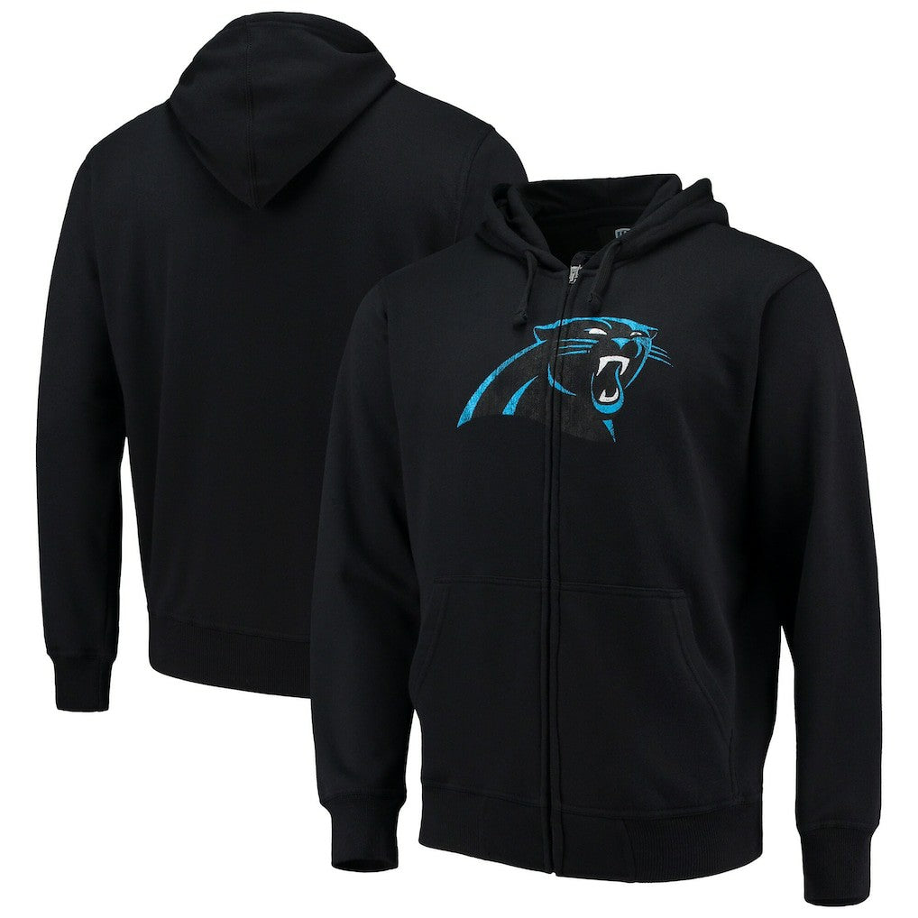 Carolina Panthers G-III Sports by Carl Banks Primary Logo Full-Zip Hoodie Black
