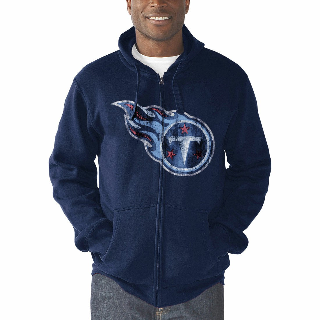 Tennessee Titans G-III Sports by Carl Banks Primary Logo Full-Zip Hoodie Navy