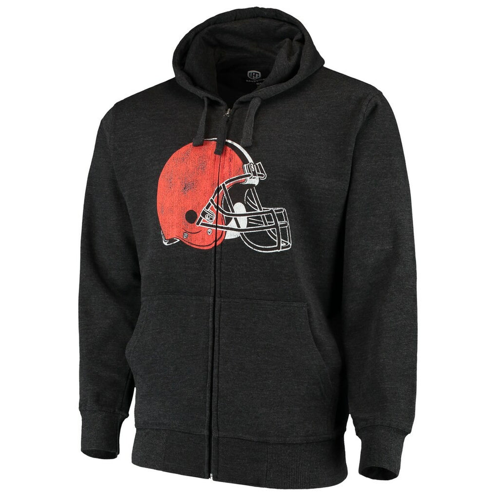 Cleveland Browns G-III Sports by Carl Banks Primary Logo Full-Zip Hoodie Charcoal
