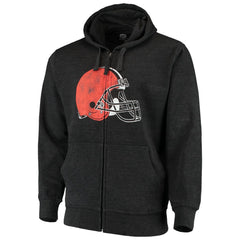 Cleveland Browns G-III Sports by Carl Banks Primary Logo Full-Zip Hoodie Charcoal