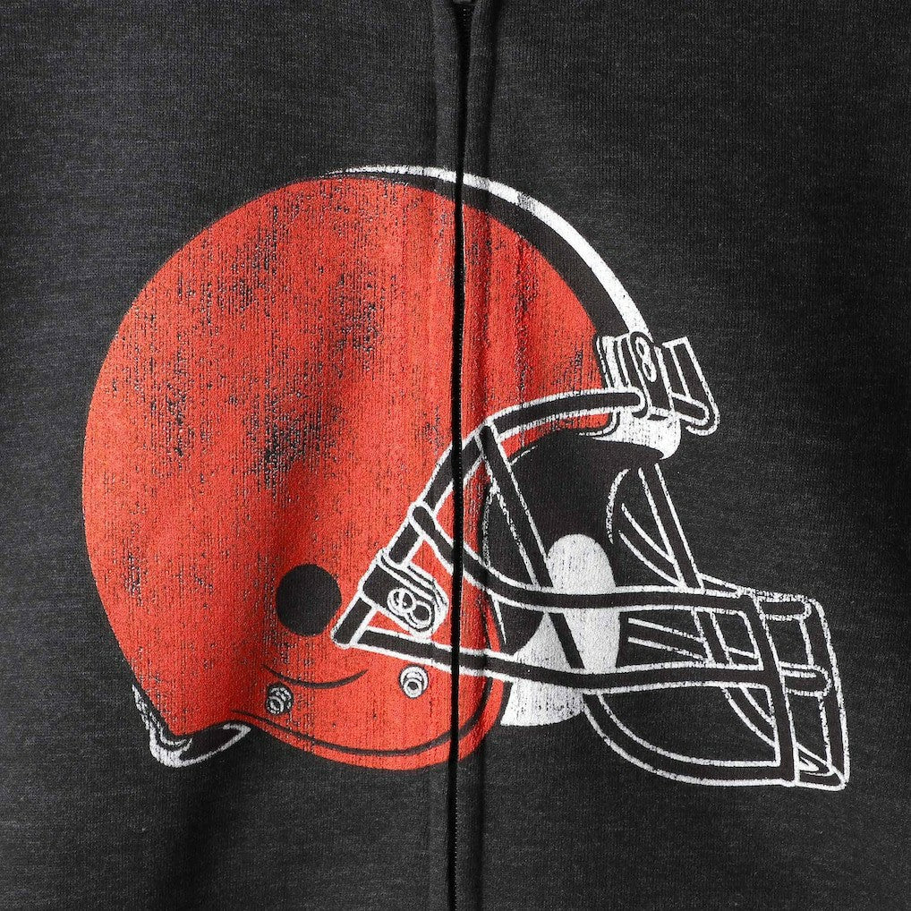 Cleveland Browns G-III Sports by Carl Banks Primary Logo Full-Zip Hoodie Charcoal