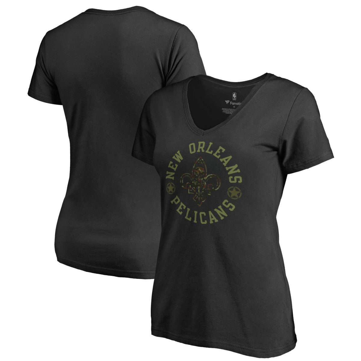 New Orleans Pelicans Women's Liberty V-Neck T-Shirt Black