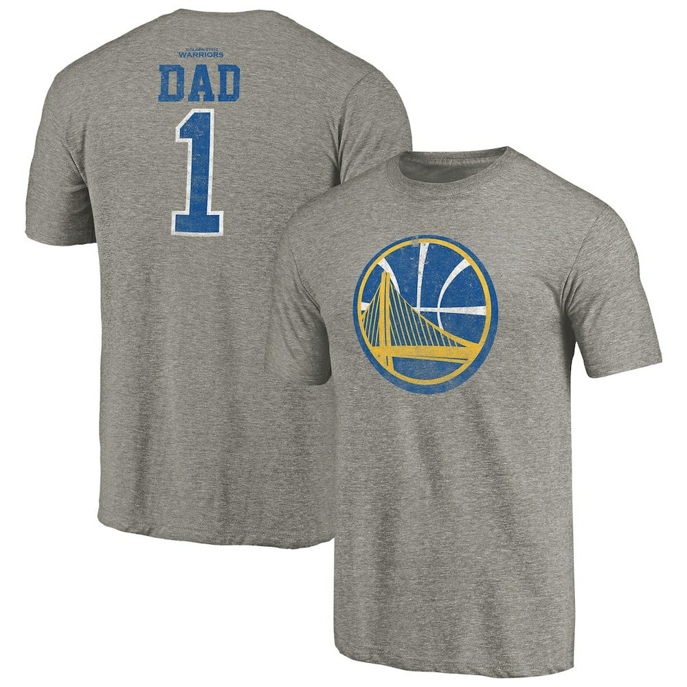 Golden State Warriors Greatest Dad Tri-Blend T-Shirt Gray