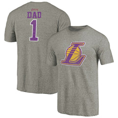 Los Angeles Lakers Greatest Dad Tri-Blend T-Shirt Gray