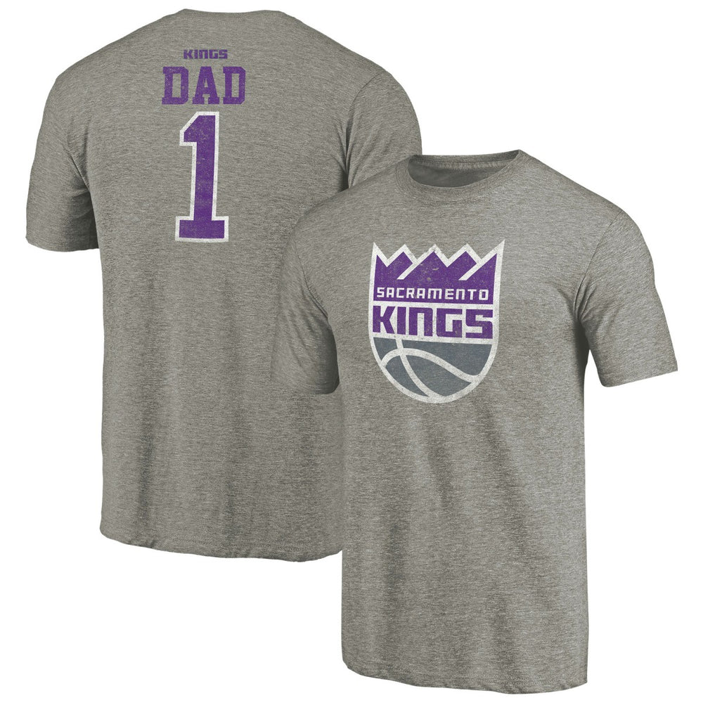 Sacramento Kings Greatest Dad Tri-Blend T-Shirt Gray