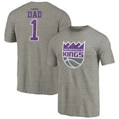 Sacramento Kings Greatest Dad Tri-Blend T-Shirt Gray