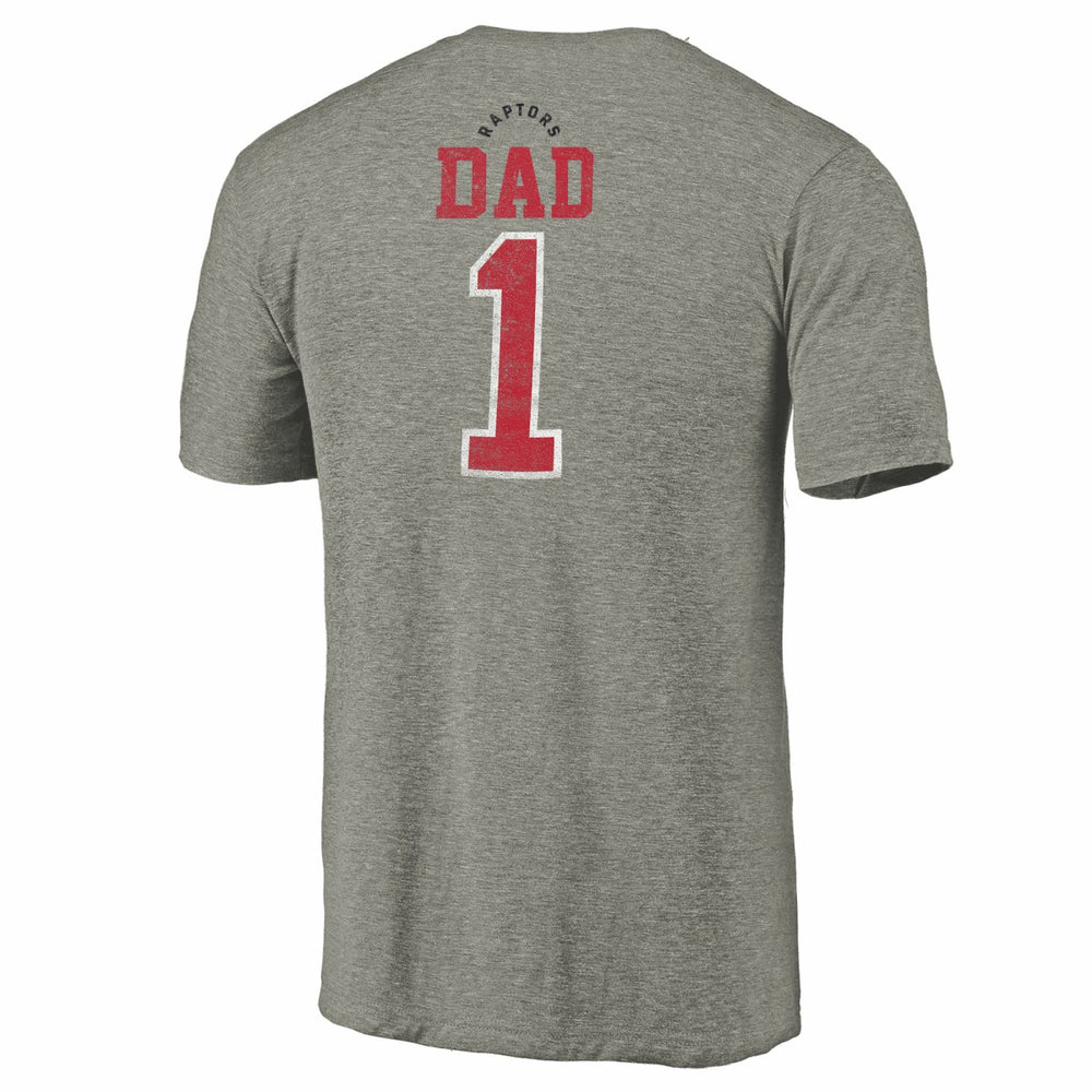 Toronto Raptors Greatest Dad Tri-Blend T-Shirt Gray