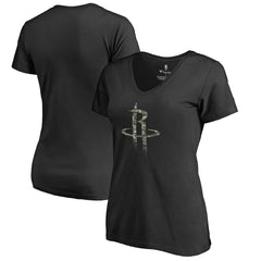 Houston Rockets Women's Cloak Camo V-Neck T-Shirt Black