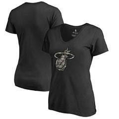 Miami Heat Women's Cloak Camo V-Neck T-Shirt Black