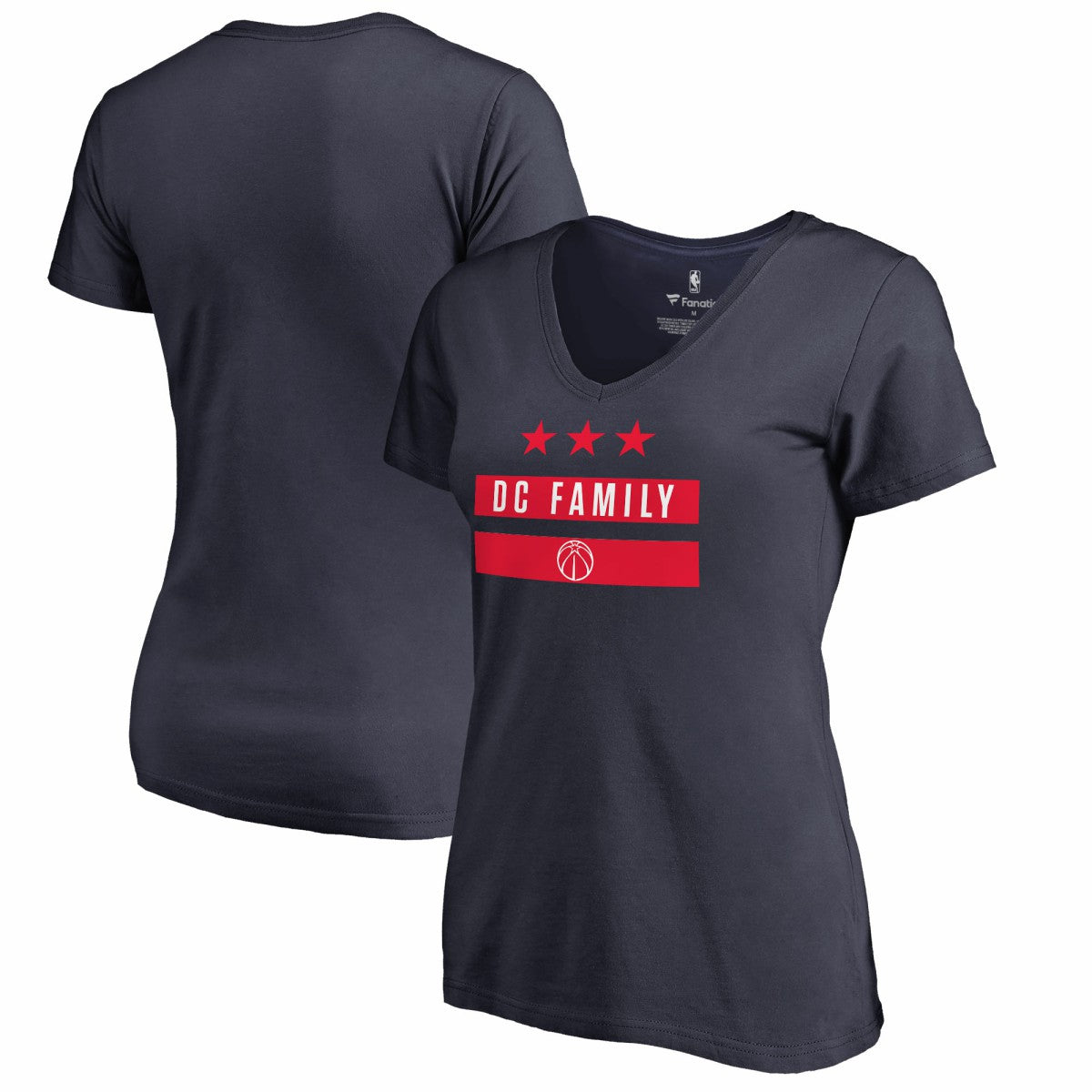 Washington Wizards Women's Hometown Collection DC Family V-Neck T-Shirt Navy