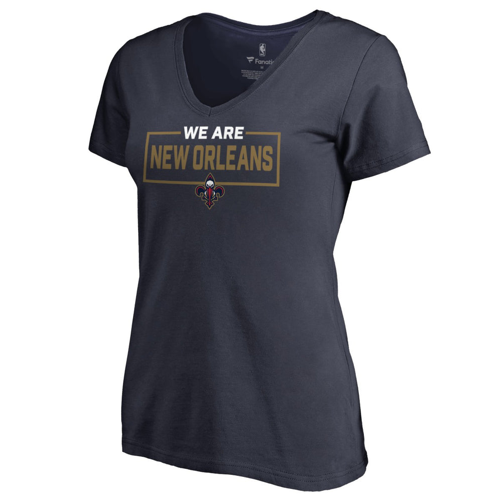 New Orleans Pelicans Women's We Are Iconic Collection V-Neck T-Shirt Navy
