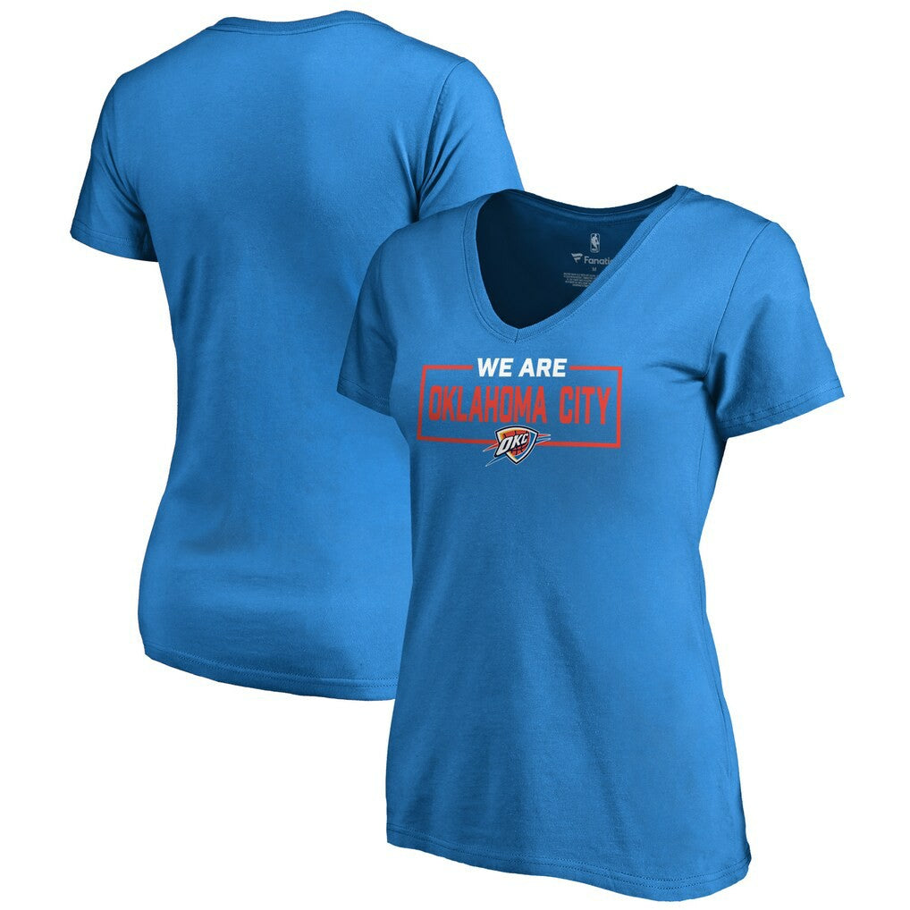 Oklahoma City Thunder Women's We Are Iconic Collection V-Neck T-Shirt Blue