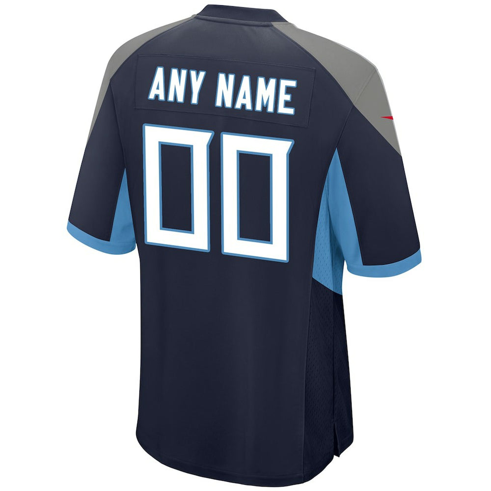Tennessee Titans Youth Custom Game Jersey Navy