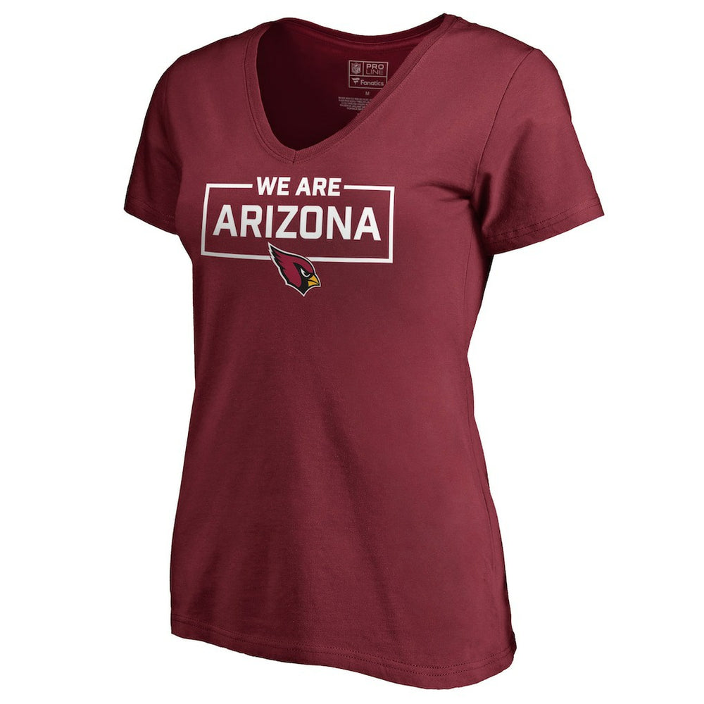 Arizona Cardinals Women's We Are Icon V-Neck T-Shirt Cardinal