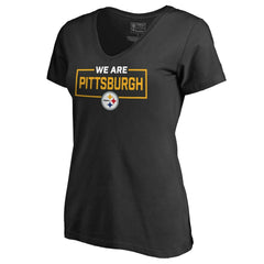 Pittsburgh Steelers Women's We Are Icon V-Neck T-Shirt Black