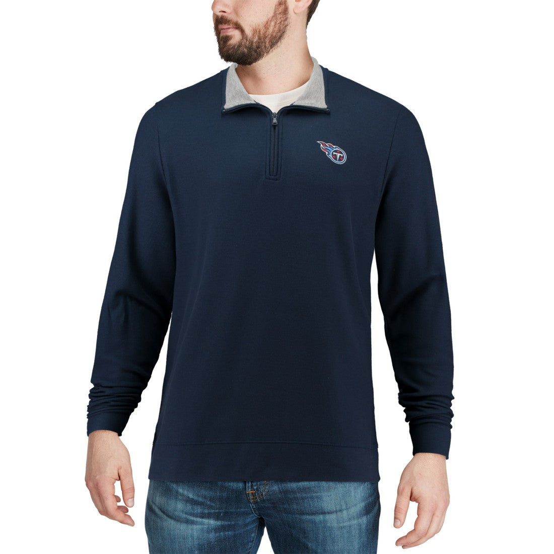 Tennessee Titans Vineyard Vines Saltwater Quarter-Zip Jacket Navy