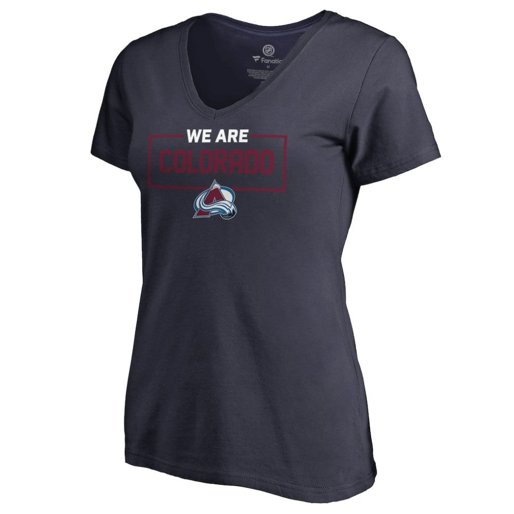 NHL Colorado Avalanche Women's Iconic Collection V-Neck T-Shirt - Navy