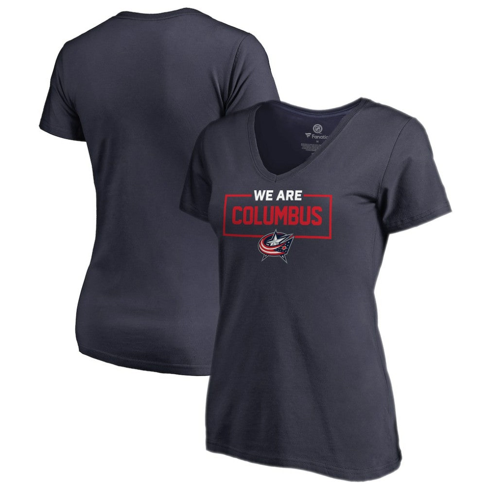 NHL Columbus Blue Jackets Women's Iconic Collection V-Neck T-Shirt - Navy
