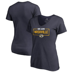 NHL Nashville Predators Women's Iconic Collection V-Neck T-Shirt - Navy