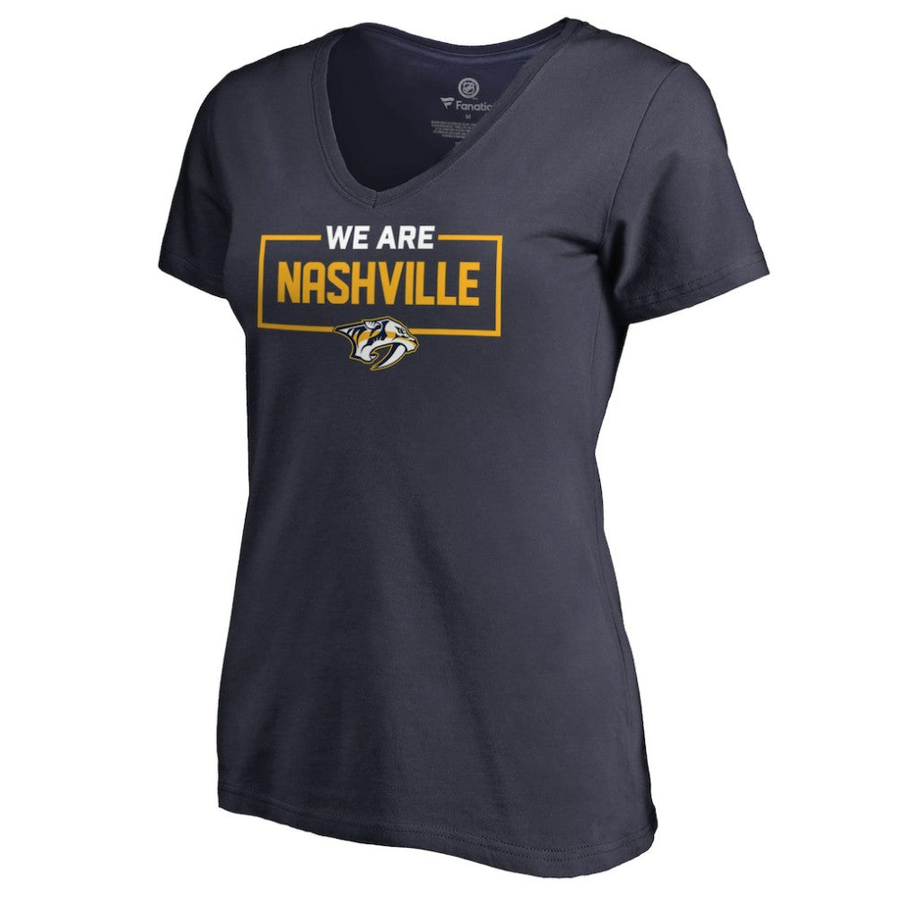 NHL Nashville Predators Women's Iconic Collection V-Neck T-Shirt - Navy