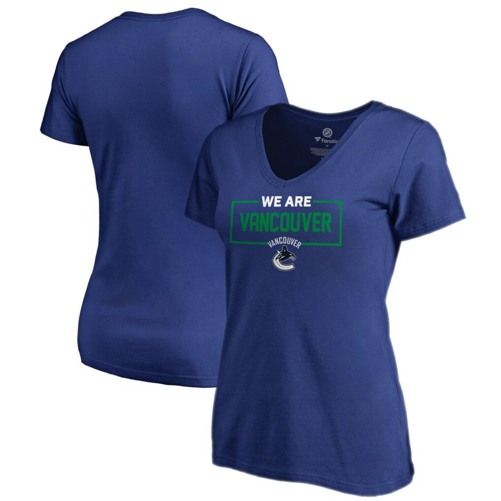 NHL Vancouver Canucks Women's Iconic Collection V-Neck T-Shirt - Blue