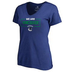 NHL Vancouver Canucks Women's Iconic Collection V-Neck T-Shirt - Blue