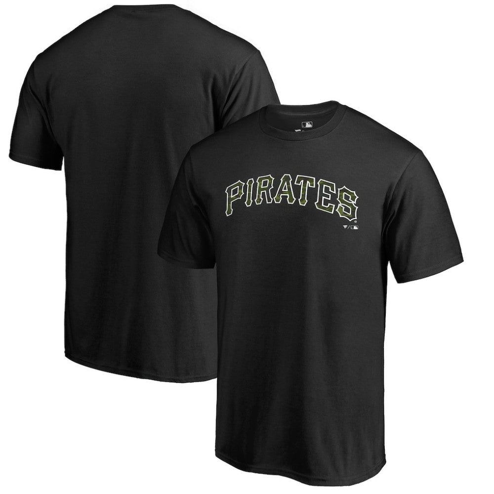 Pittsburgh Pirates Armed Forces Wordmark T-Shirt - Black T-shirts