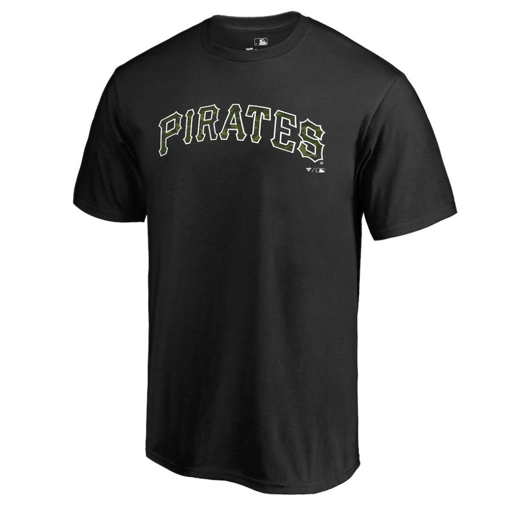 Pittsburgh Pirates Armed Forces Wordmark T-Shirt - Black T-shirts
