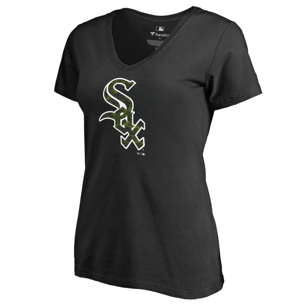 Chicago White Sox Women's Armed Forces Wordmark T-Shirt - Black T-shirts