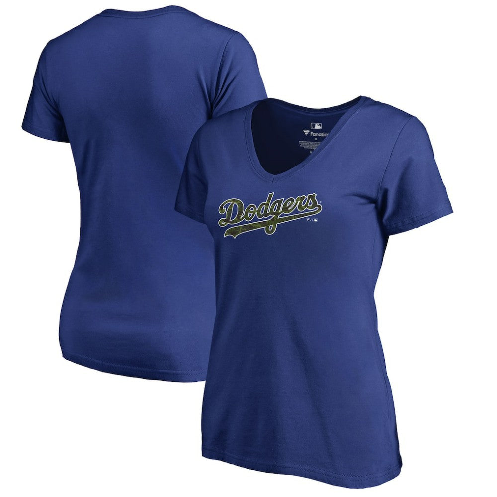 Los Angeles Dodgers Women's Armed Forces Wordmark T-Shirt - Royal T-shirts