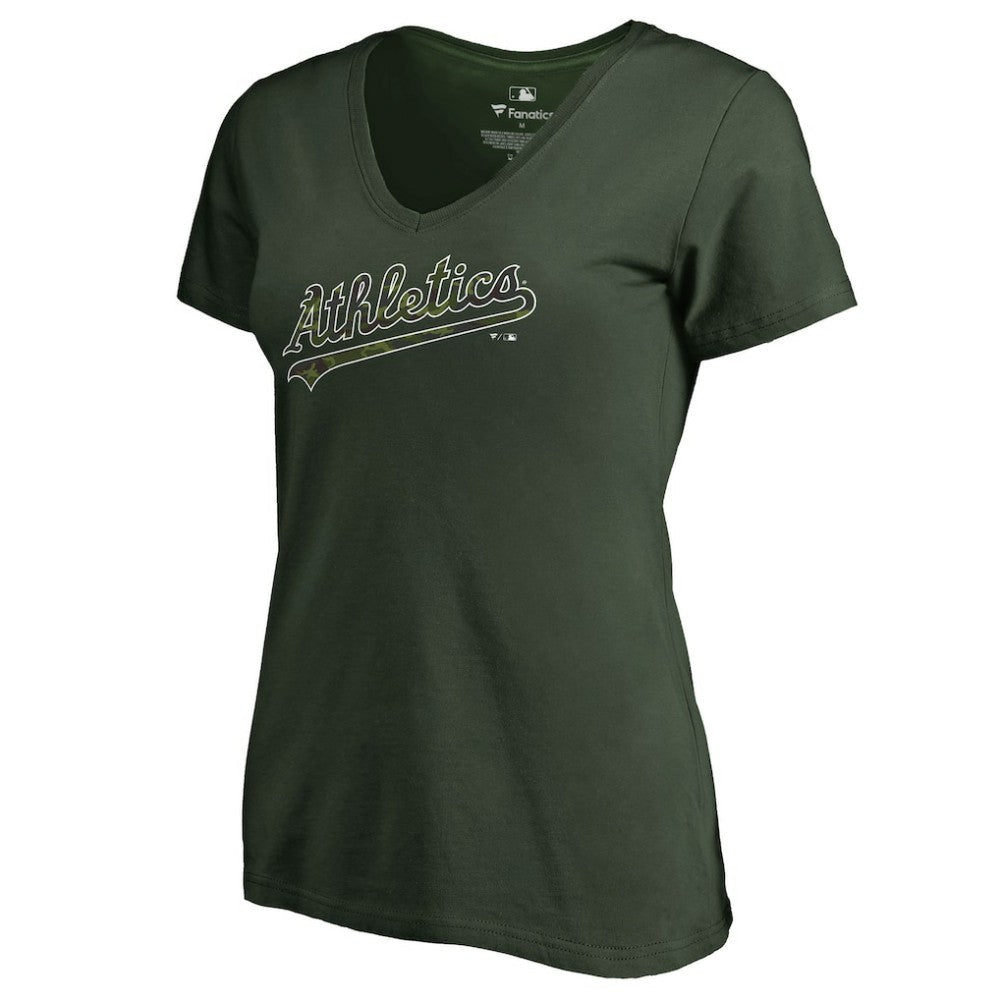 Athletics Women's Armed Forces Wordmark T-Shirt - Green T-shirts