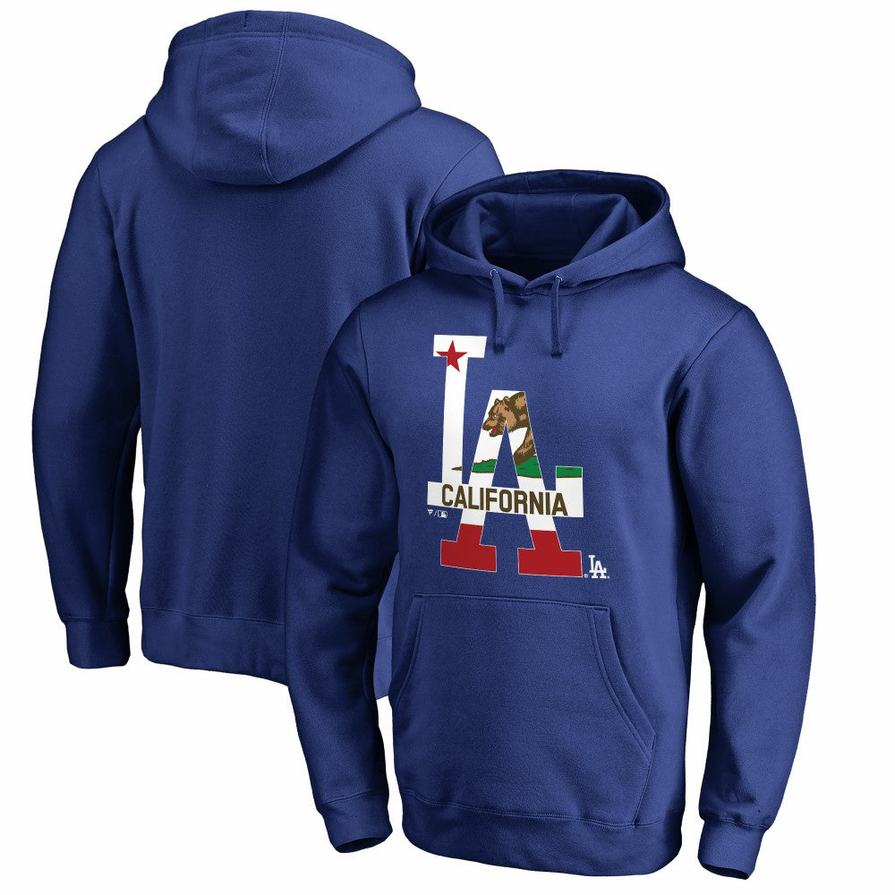 Los Angeles Dodgers Hometown Collection Cali Flag Pullover Hoodie - Royal Hoodies