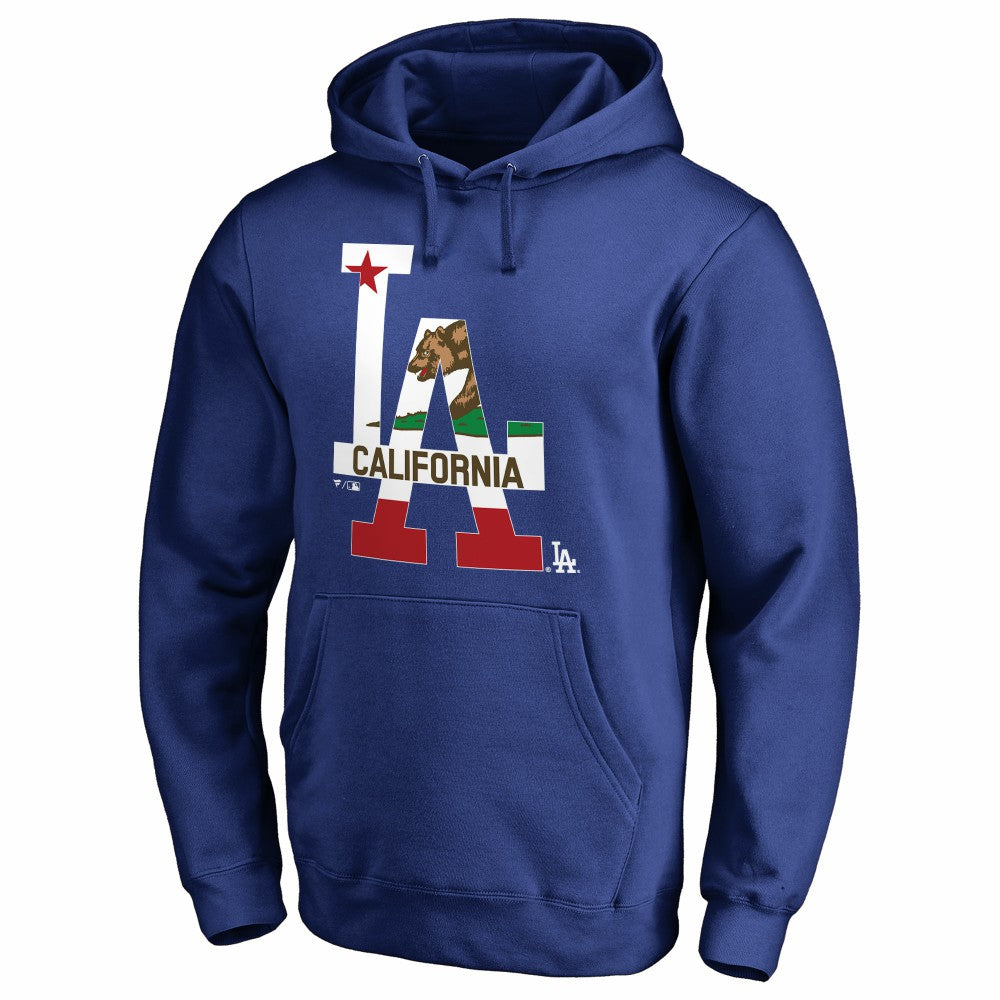 Los Angeles Dodgers Hometown Collection Cali Flag Pullover Hoodie - Royal Hoodies